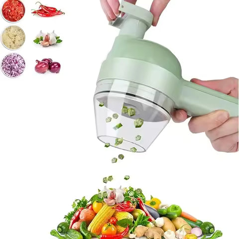 4 In 1 Handheld Rechargeable Vegetable Cutter Chopper
