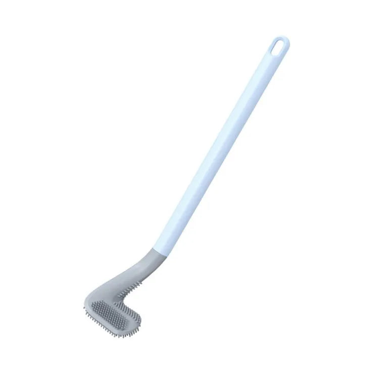 Toilet Brush | Flexible Silicone Bristles | Rubber Golf Handle | Holder with 2 FREE Sticky Hooks