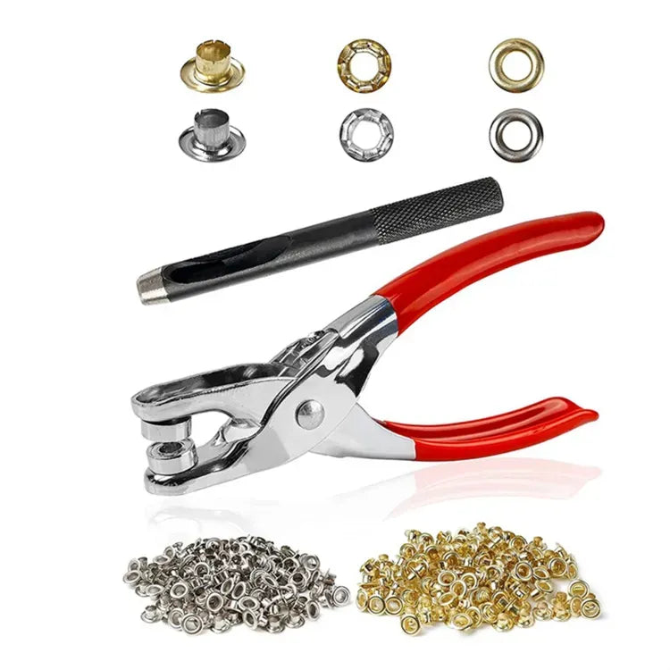 Hand Press Button Plier – Heavy Duty Metal Body with 50 Buttons