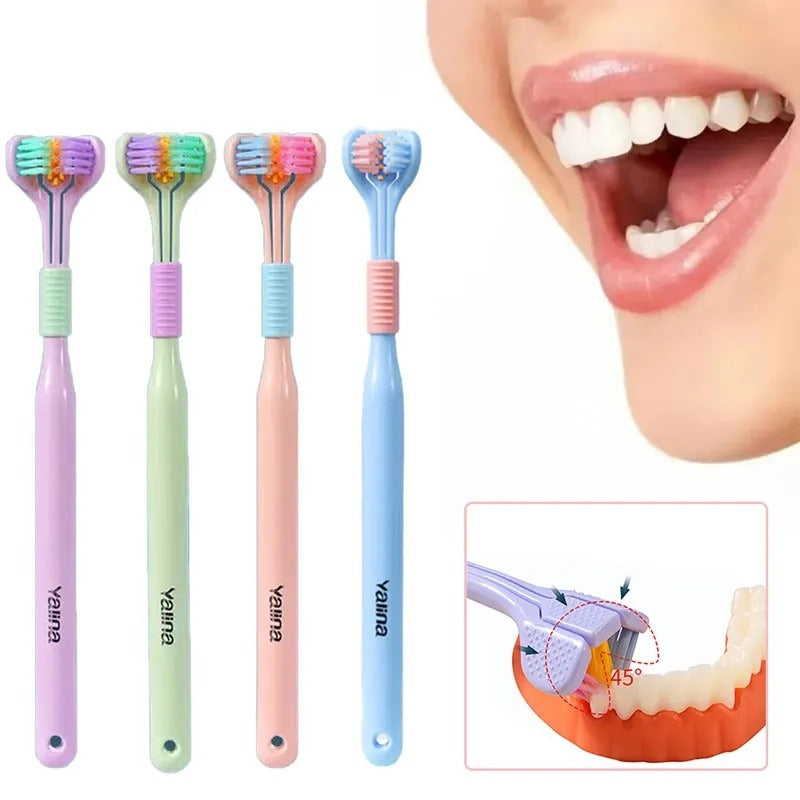 Three Sided Soft Toothbrush Wrap Around Deep Cleaning Manual Toothbrush