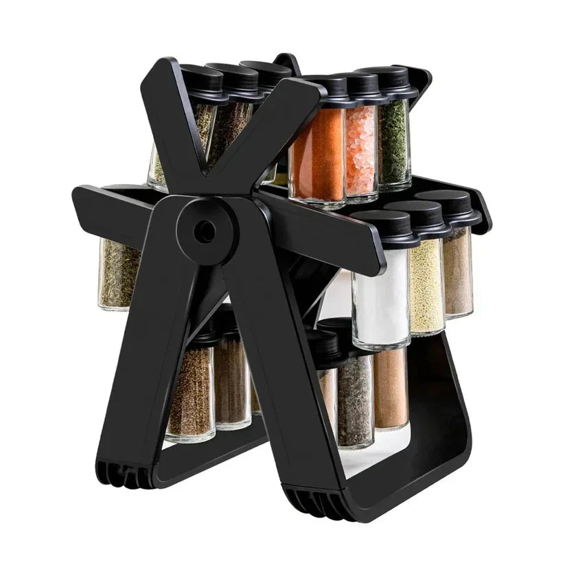 18-Jar Rotating Spice Rack Organizer Set