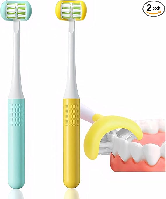 Three Sided Soft Toothbrush Wrap Around Deep Cleaning Manual Toothbrush