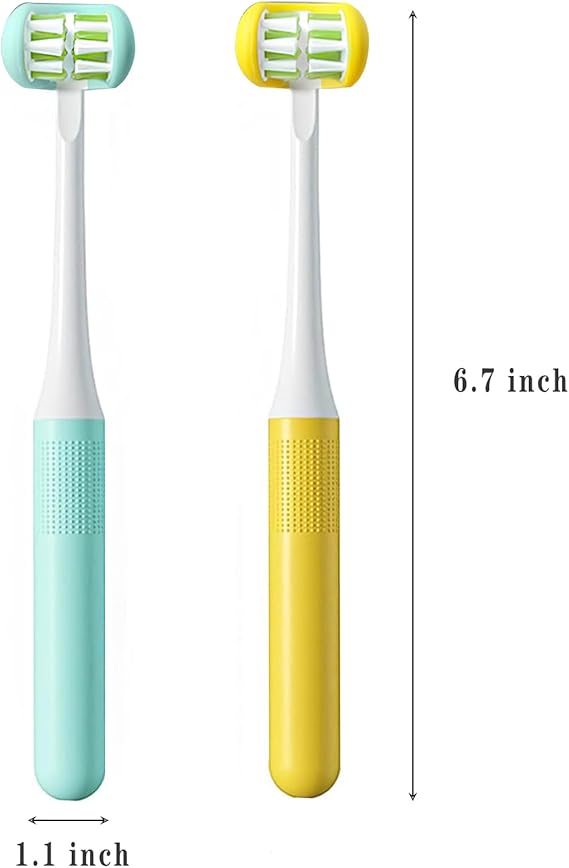 Three Sided Soft Toothbrush Wrap Around Deep Cleaning Manual Toothbrush