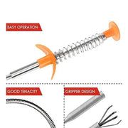 Metal Flexible Wire Brush Drain Cleaner | Sink, Sewer & Pipe Dredging Tool | Clog Remover