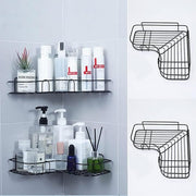 Premium Export Quality Powder Coated Metal Corner Rack For Bathroom & Kitchen with 2 hooks