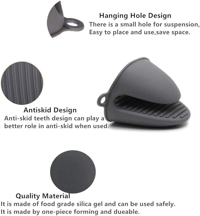 2 Silicone Heat Resistant Glove Clip