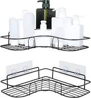 Premium Export Quality Powder Coated Metal Corner Rack For Bathroom & Kitchen with 2 hooks