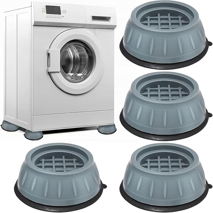 4 Pack Anti-Vibration Pads for Washing Machine and Dryer - Shock Noise Cancelling Anti-Walk Stabilizer