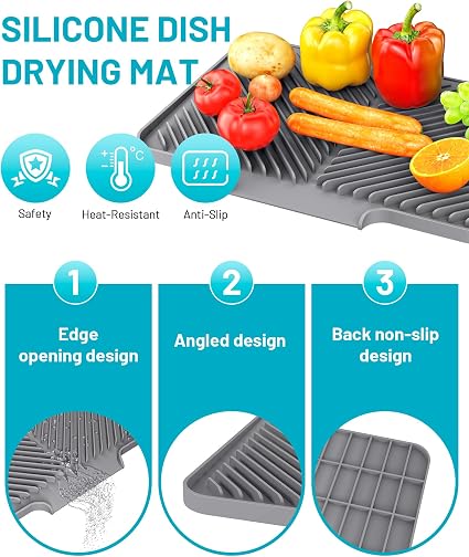 Big Size Silicon Drain Mat | Anti Slip Sink Drain Mat For Kitchen | Waterproof Pad For Kitchen