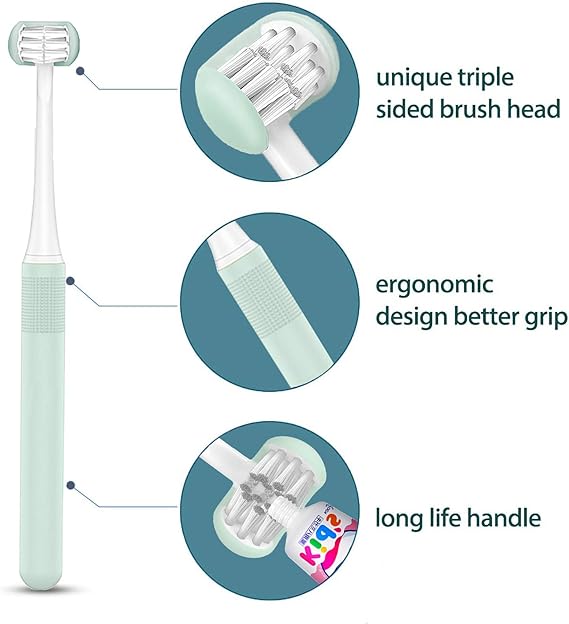 Three Sided Soft Toothbrush Wrap Around Deep Cleaning Manual Toothbrush