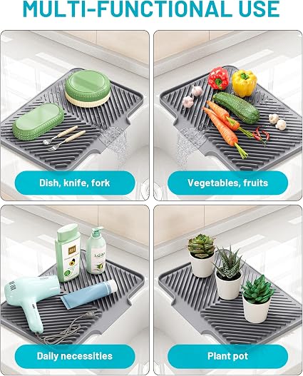 Big Size Silicon Drain Mat | Anti Slip Sink Drain Mat For Kitchen | Waterproof Pad For Kitchen