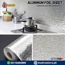 Silver Foil Kitchen Waterproof & Oil Proof| Aluminum Foil Self-Adhesive Sheet for Stove Cabinets & Walls – Heat Resistant