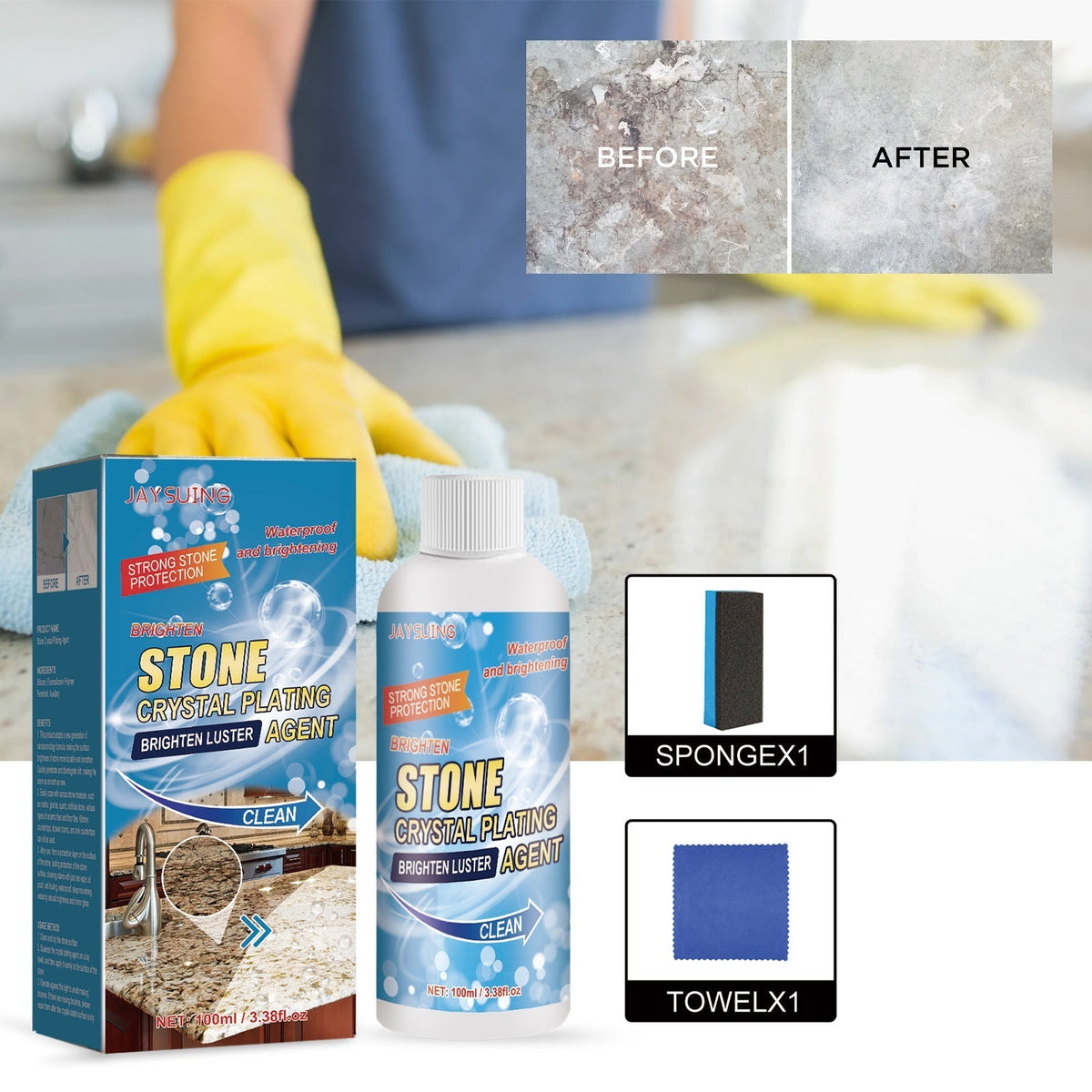 Marble Tile Anti-Corrosion Incremental Crystal Stone Stain Remover