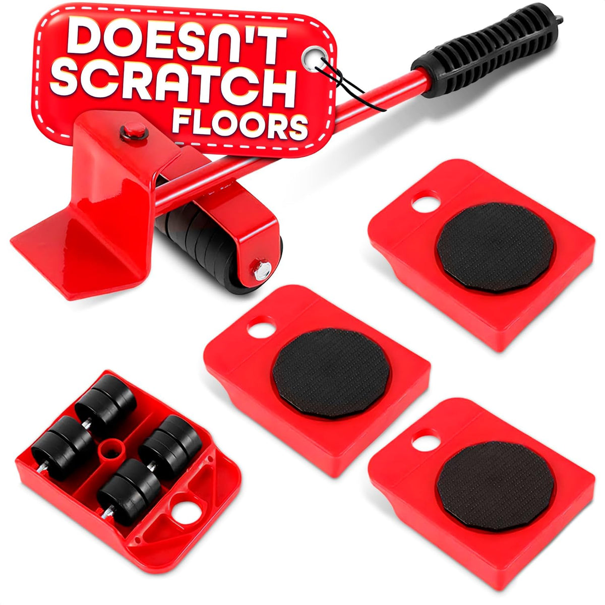 Heavy Furniture Moving Tool (5 In 1) Slider Remover Rolling Wheels
