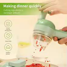 4 In 1 Handheld Rechargeable Vegetable Cutter Chopper